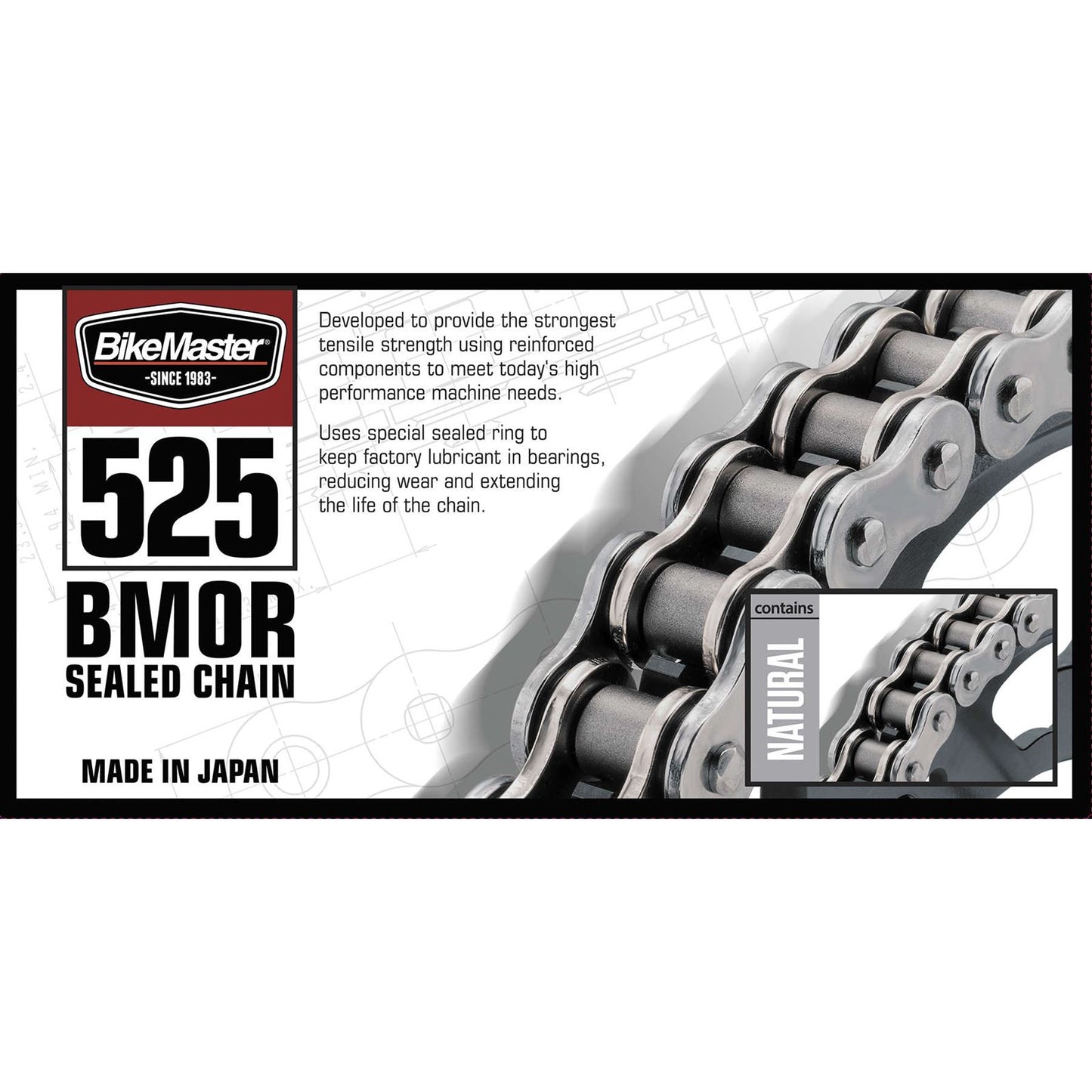 BikeMaster 525 BMOR Series Chain O-Ring Natural x 110 525BMOR-110_504642