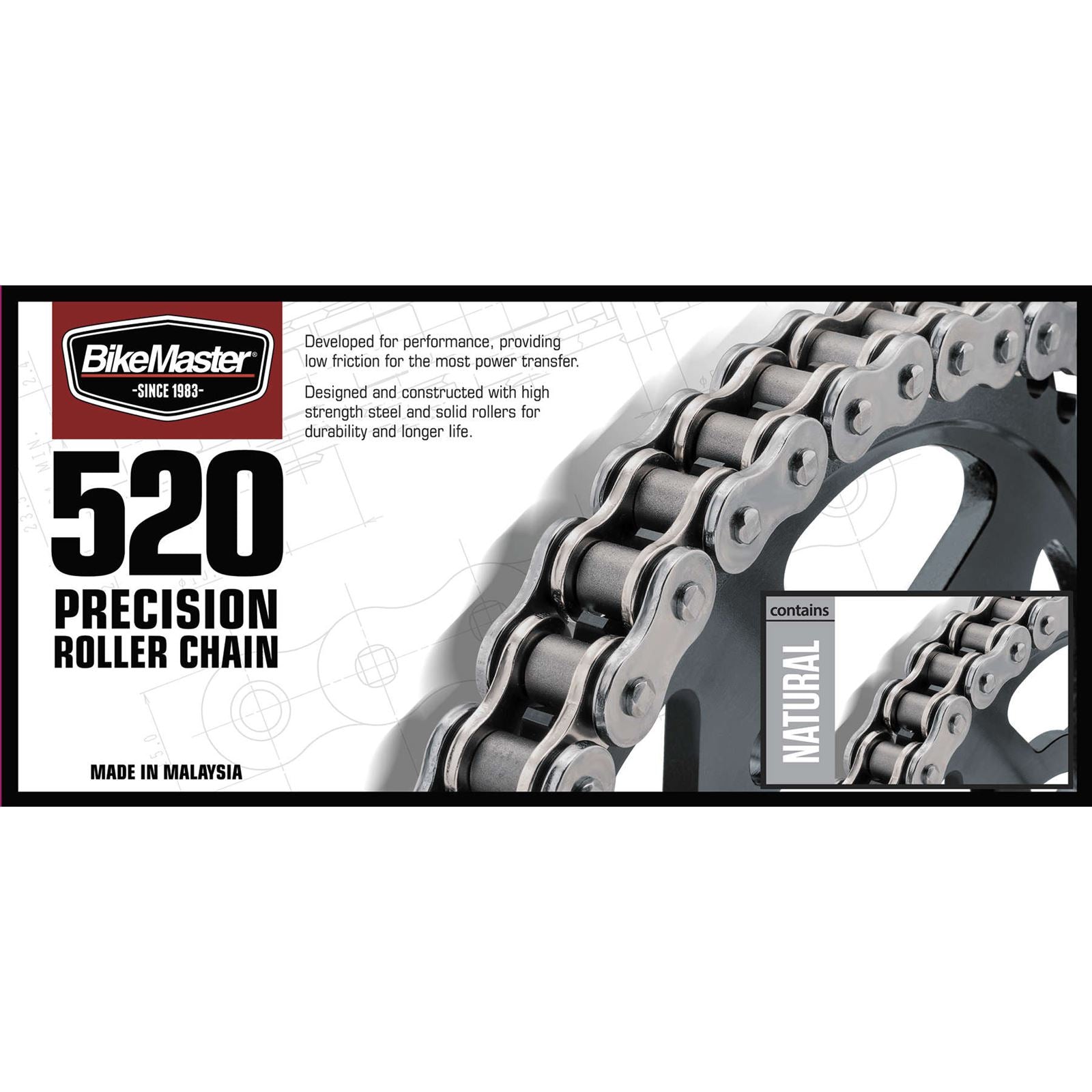 BikeMaster 520 Precision Roller Chain Natural 520 X 90_504918