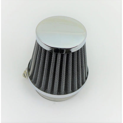 2FastMoto Round Chrome Pod Wire Mesh Air Filter 35mm Clamp-On 25-24945_1146909