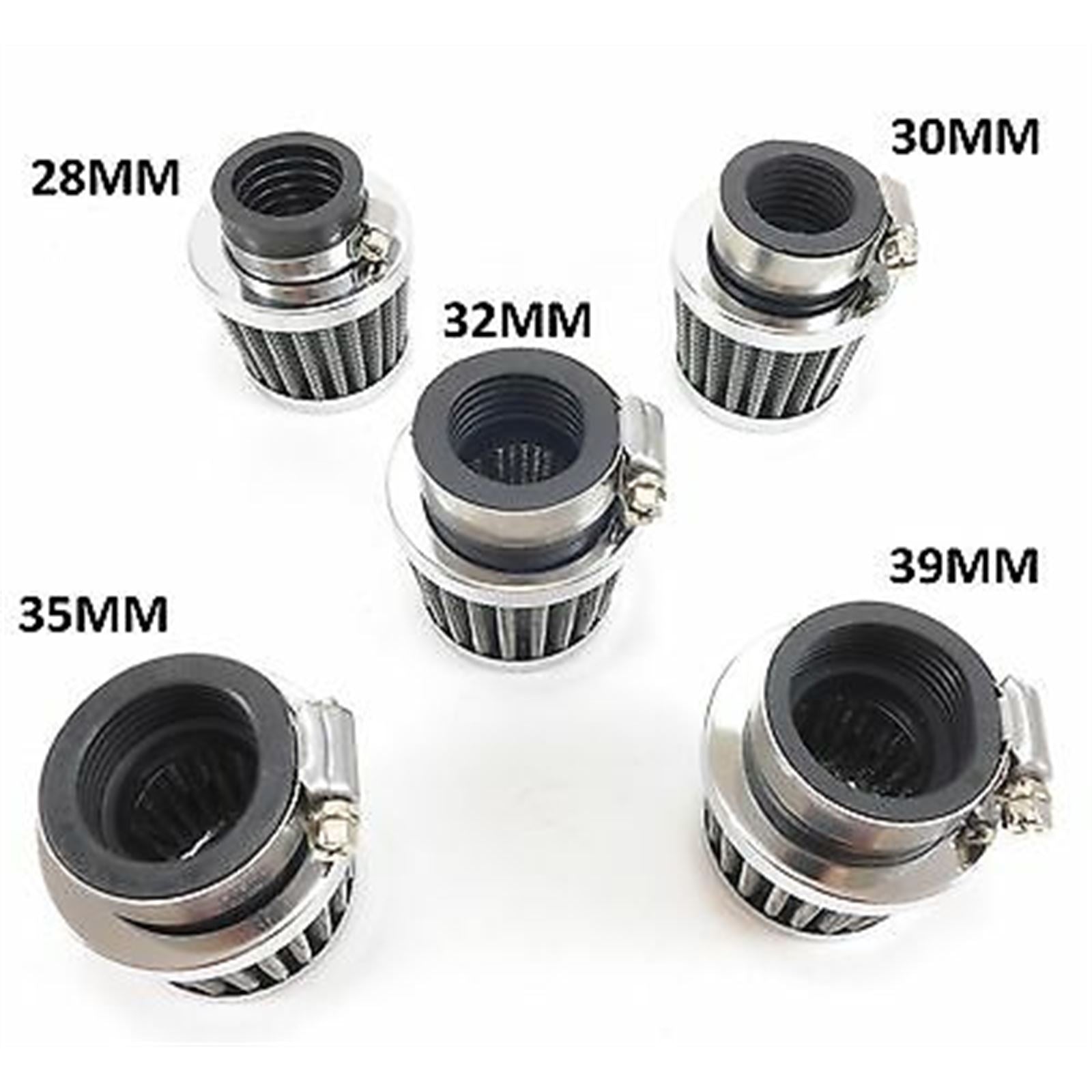 2FastMoto Short Clamp-On 39mm Tapered Wire Mesh POD Air Filter For Tight Spaces 25-24925_619354