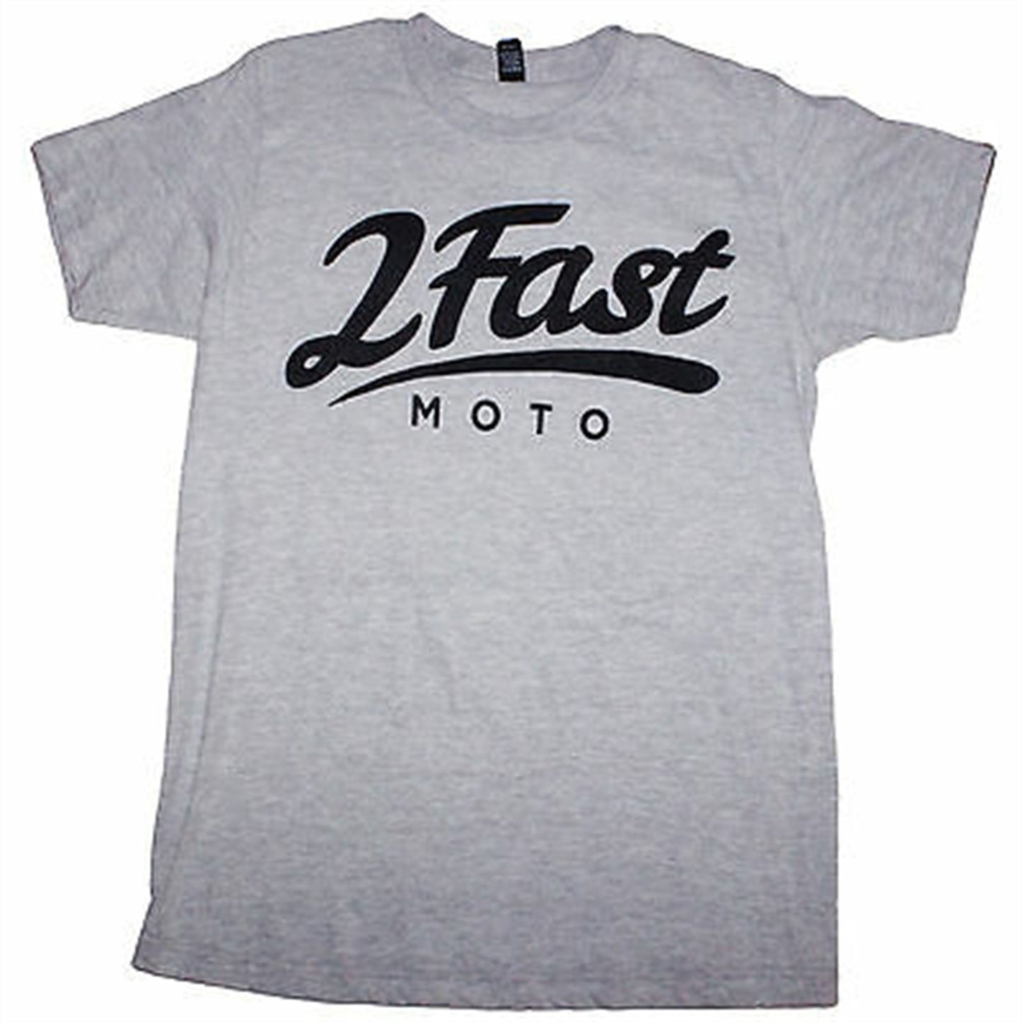 2FastMoto 2FM Logo Unisex Motorcycle Sport Street Tee Shirt - Gray/Black - Large 2613-702_657501