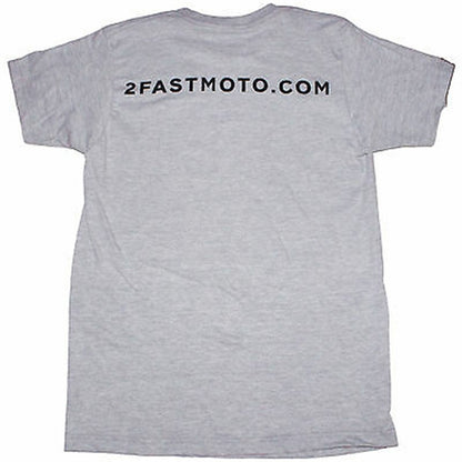 2FastMoto 2FM Logo Unisex Motorcycle Sport Street Tee Shirt - Gray/Black - Large 2613-702_657482