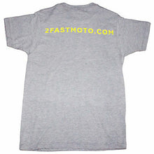 2FastMoto 2FM Logo Unisex Tee Shirt - Gray/Yellow - Large 2613-725_630919