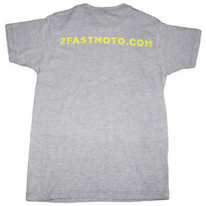 2FastMoto 2FM Logo Unisex Tee Shirt - Gray/Yellow - Large 2613-725_630919