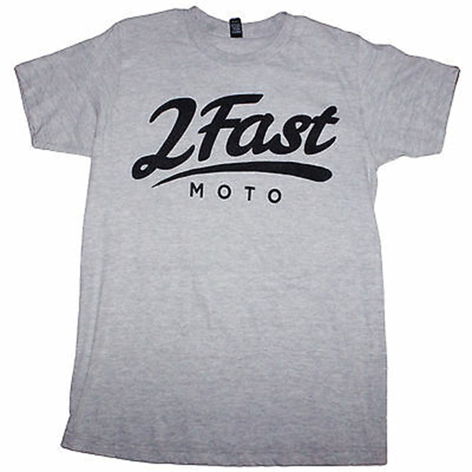 2FastMoto 2FM Logo Unisex Motorcycle Sport Street Tee Shirt - Gray/Black - 2XL 2613-702_659872