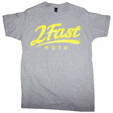 2FastMoto 2FM Logo Unisex Motorcycle Sport Street Tee Shirt - Gray/Yellow - 2XL 2613-725_619404