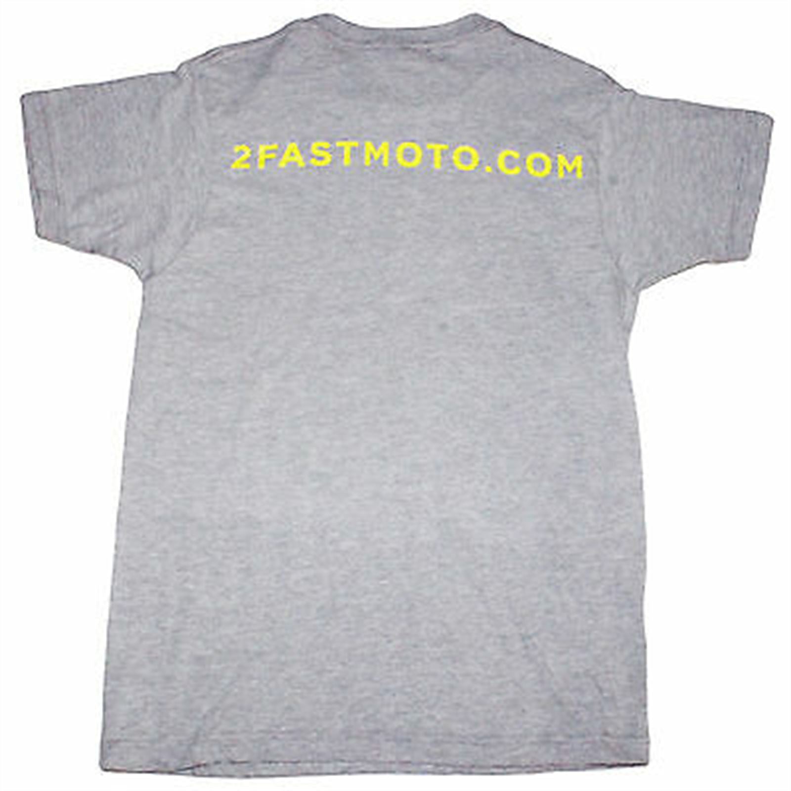 2FM Logo Unisex Motorcycle Sport Street Tee Shirt - Gray/Yellow - 2XL_647991