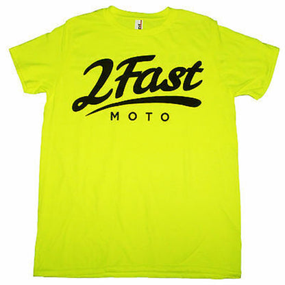 2FastMoto 2FM Logo Unisex Tee Shirt - Hi-Viz Yellow/Black - Large 2613-252_632120