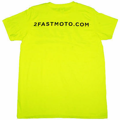 2FastMoto 2FM Logo Unisex Tee Shirt - Hi-Viz Yellow/Black - Large 2613-252_632119