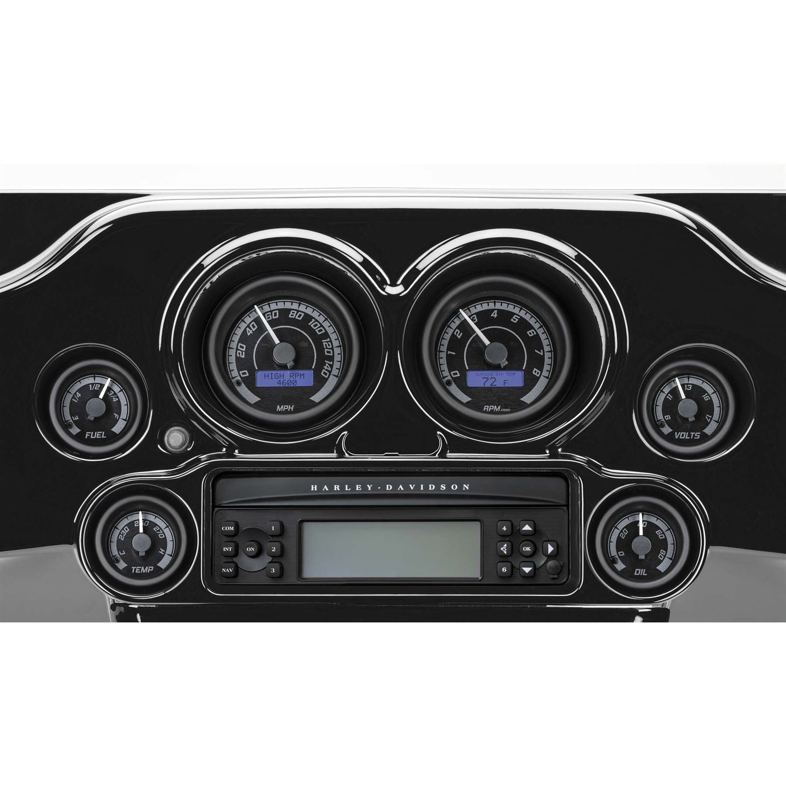 Dakota Digital MVX-8K Series Analog/Digital 6-Gauge Kit - Black Bezel/ Black Face MVX-8604-KG-K_88745