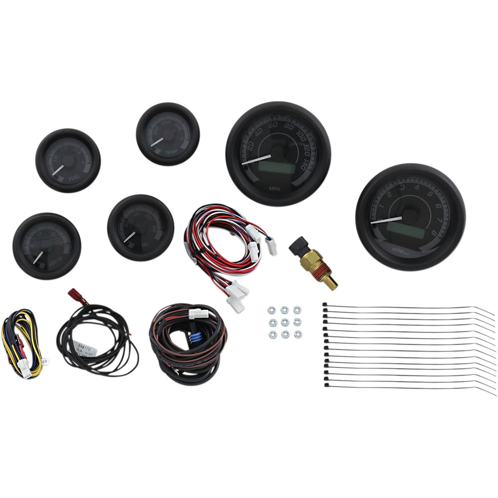 Dakota Digital MVX-8K Series Analog/Digital 6-Gauge Kit - Black Bezel/ Black Face MVX-8604-KG-K_370588