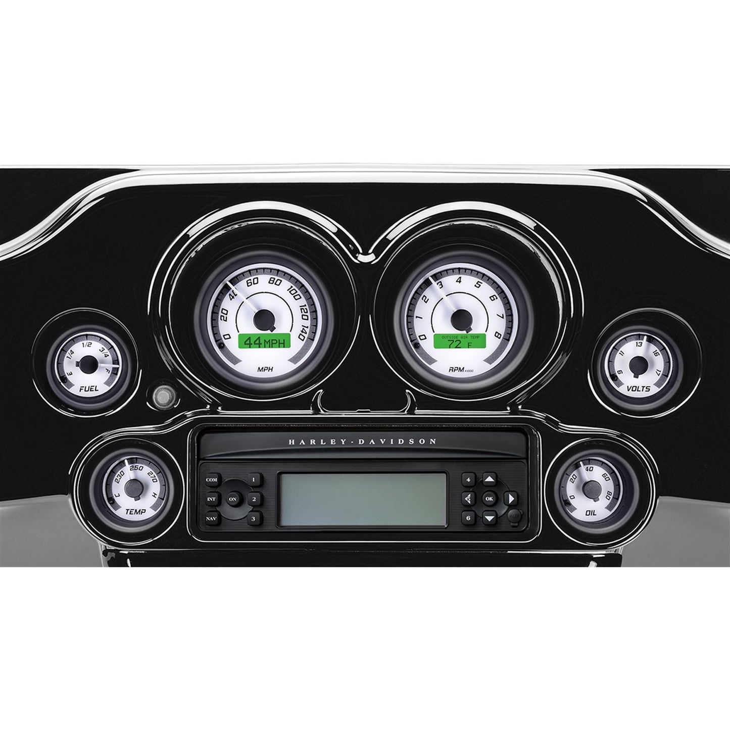 Dakota Digital MVX-8K Series Analog/Digital 6-Gauge Kit - Black Bezel/ White Face MVX-8604-WG-K_370591