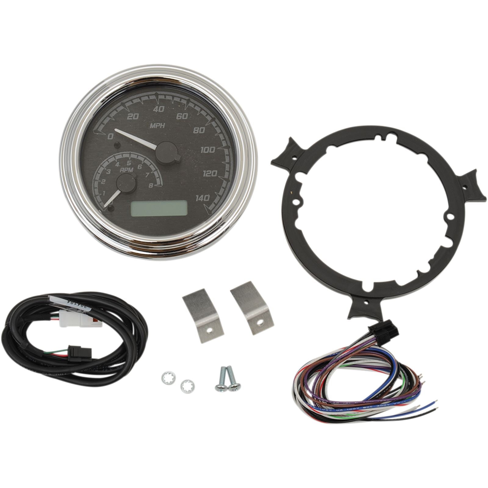 Dakota Digital MXV Series Fatbob Analog/Digital Gauge System - Black/Gray/Chrome MVX-2004-KG-C_370610