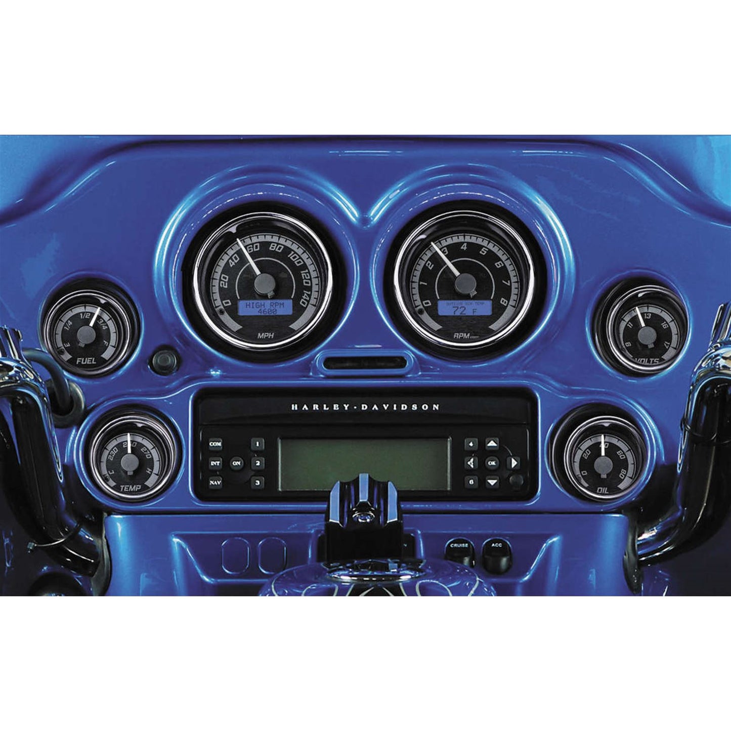 Dakota Digital MVX-8K Series Analog 6-Gauge Kit - Chrome Bezel/ Black Face MVX-8600-KG-C_88864