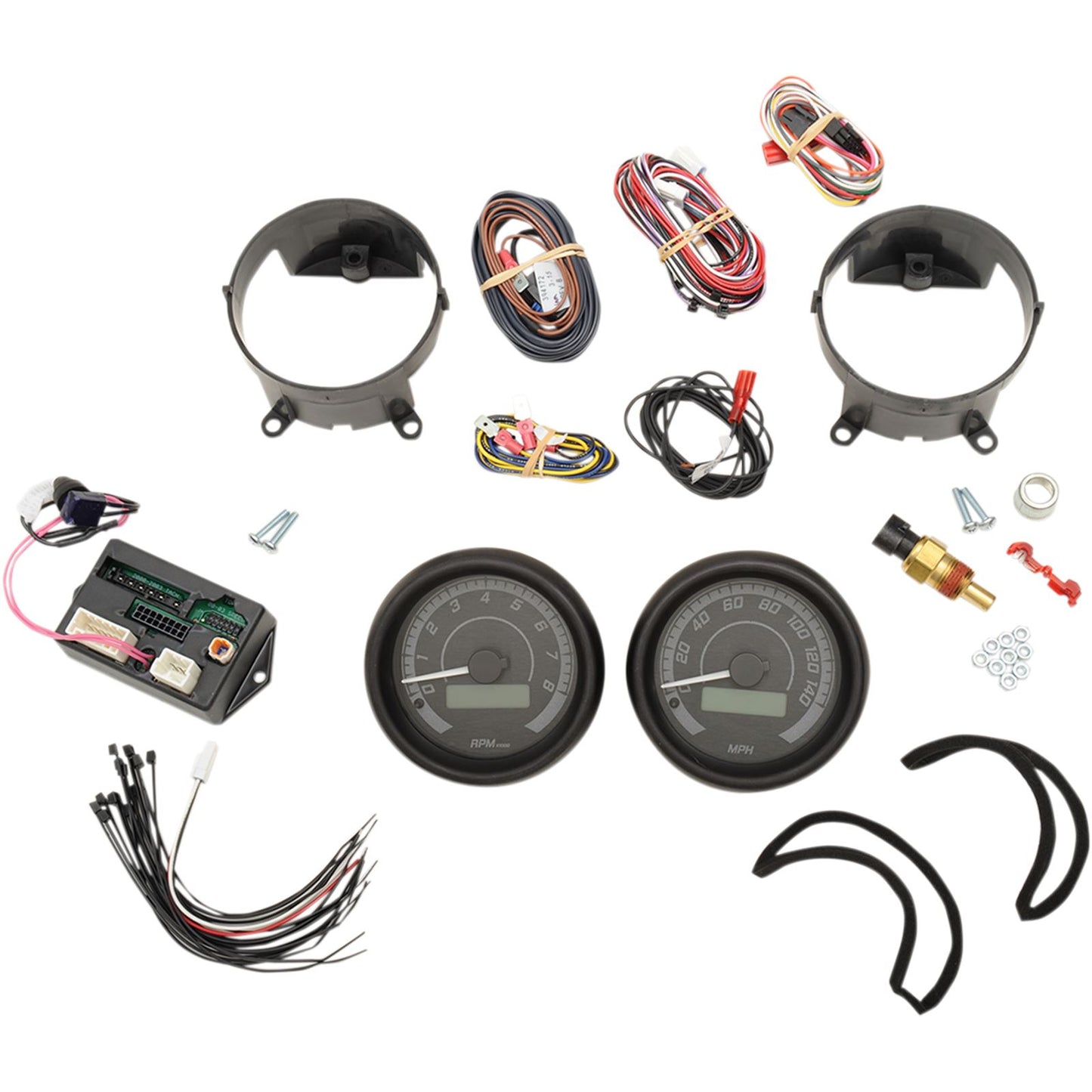 Dakota Digital MVX-8K Series Analog/Digital 2-Gauge Kit - Black Bezel/ Black Face MVX-8200-KG-K_370641
