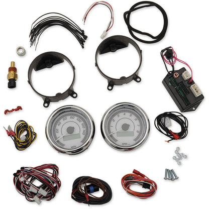 Dakota Digital MVX-8K Series Analog/Digital 2-Gauge Kit - Chrome Bezel/ White Face MVX-8200-WK-C_370644