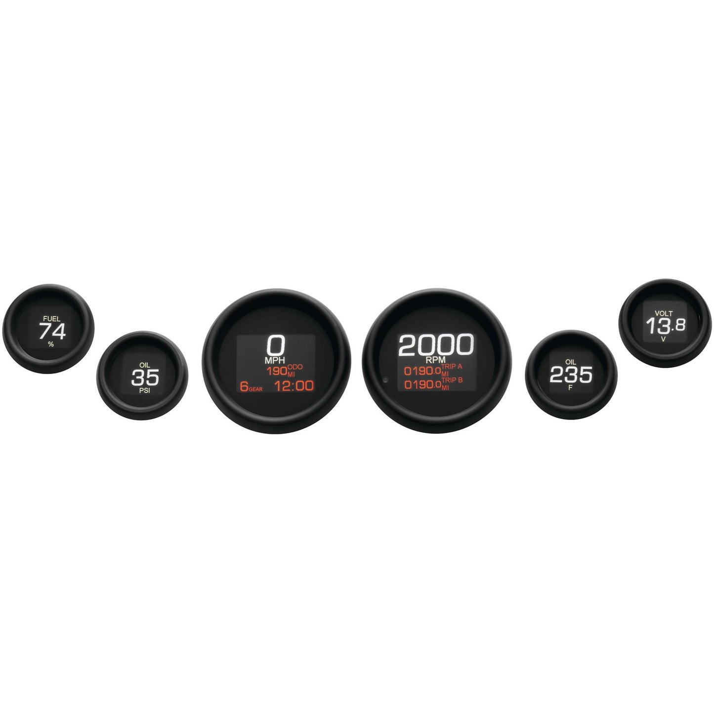 Dakota Digital MLX 6-Gauge Instrument Kit - Black Bezel MLX-8604-K_88989