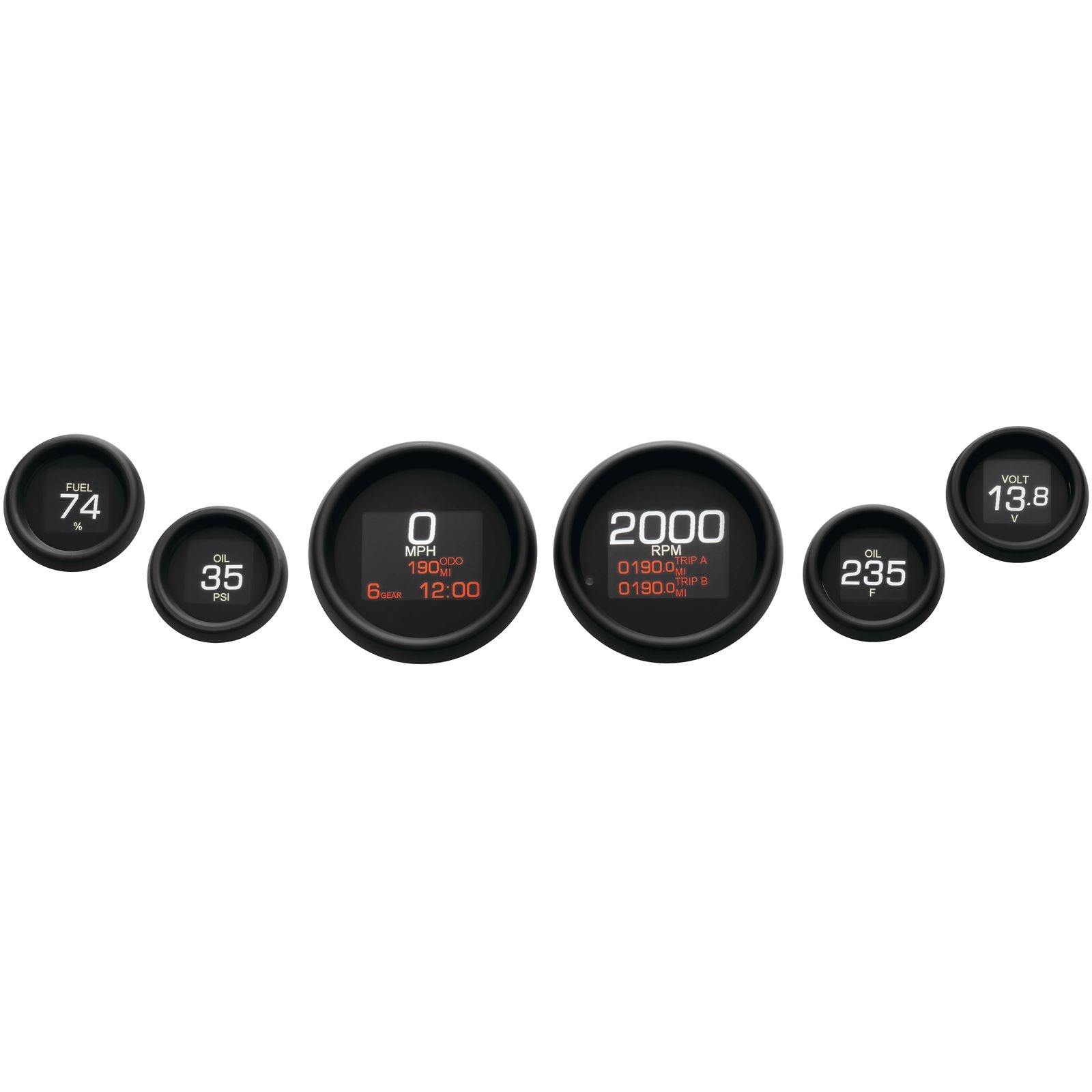 Dakota Digital MLX 6-Gauge Instrument Kit - Black Bezel MLX-8604-K_88989