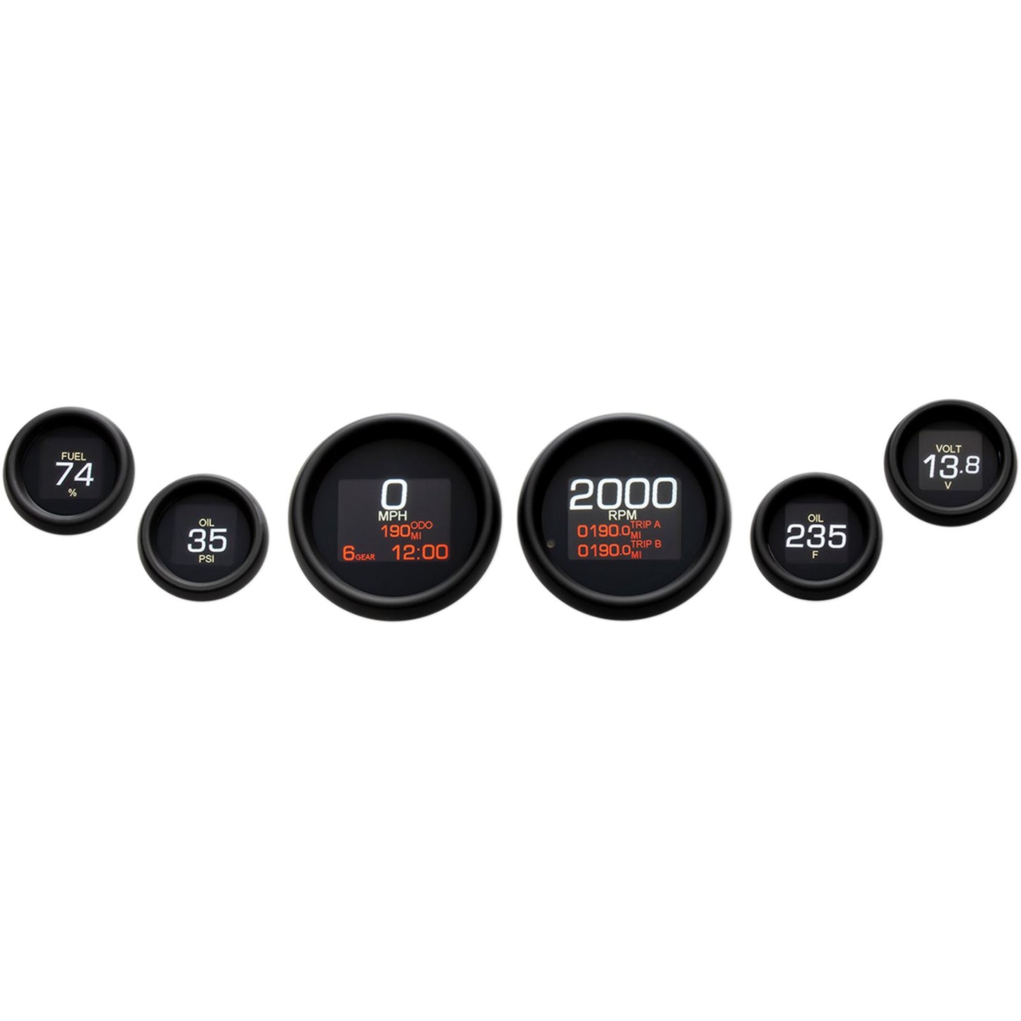 Dakota Digital MLX 6-Gauge Instrument Kit - Black Bezel MLX-8604-K_370660