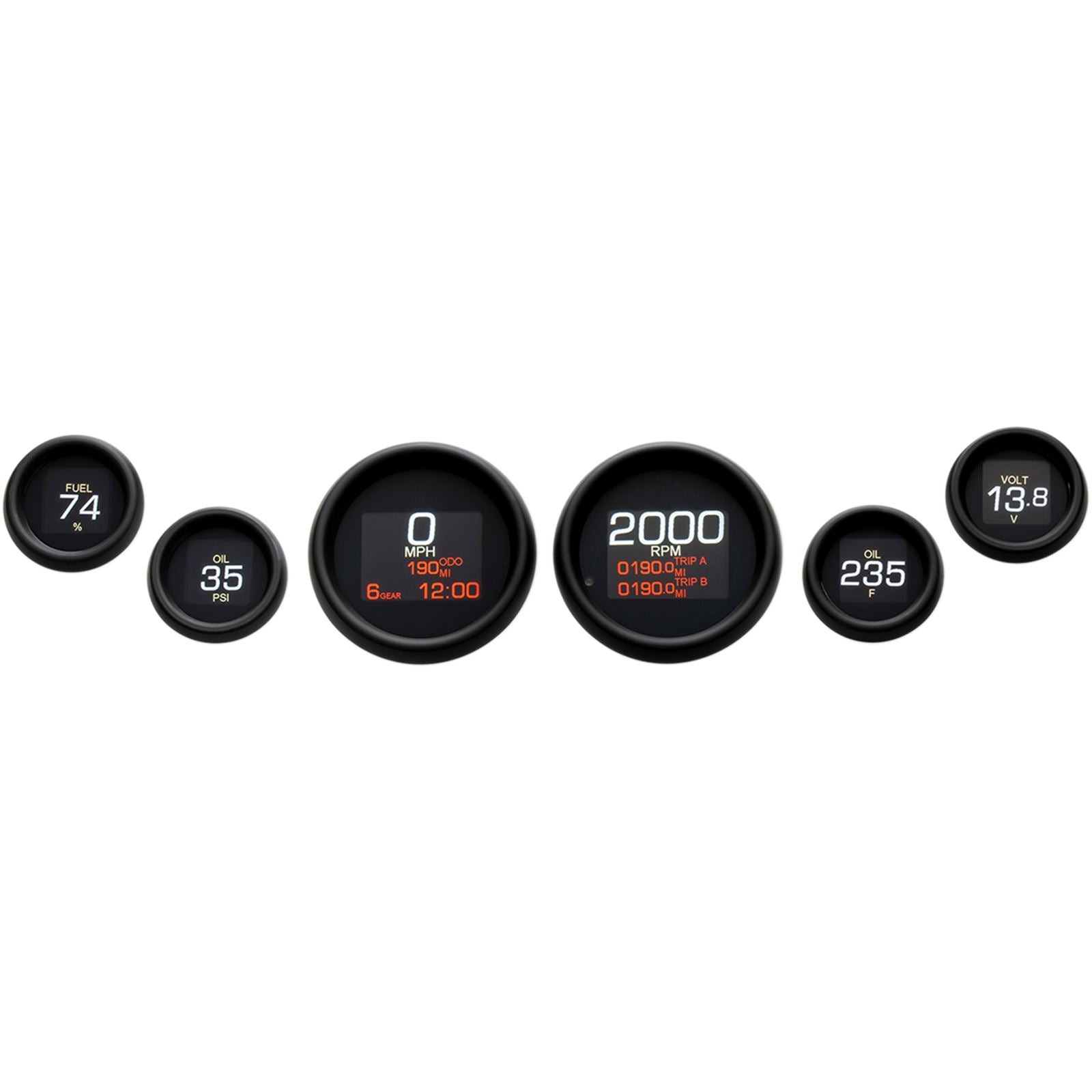 Dakota Digital MLX 6-Gauge Instrument Kit - Black Bezel MLX-8604-K_370660