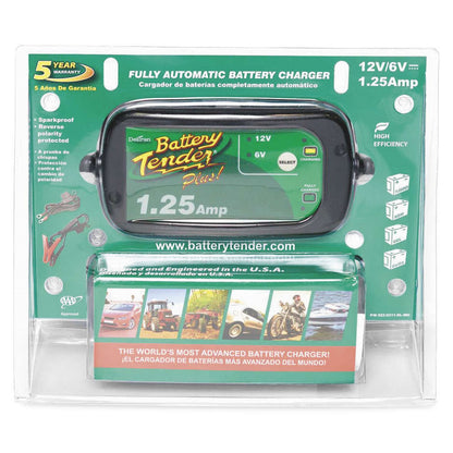 Battery Tender Plus Selectable 6-Volt/12-Volt 1.25-Amp Battery Charger [MPN: 022-0211]_89006