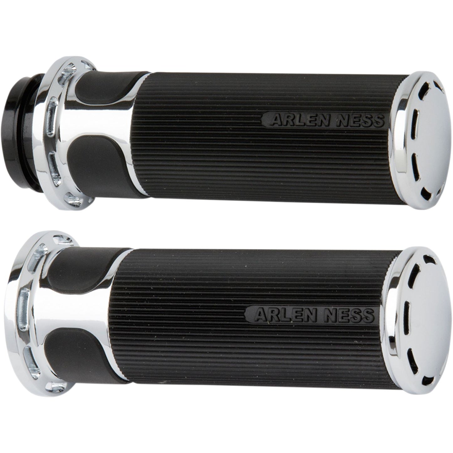 Arlen Ness Chrome Slot Track Grips for Throttle by Wire 07-302_344158