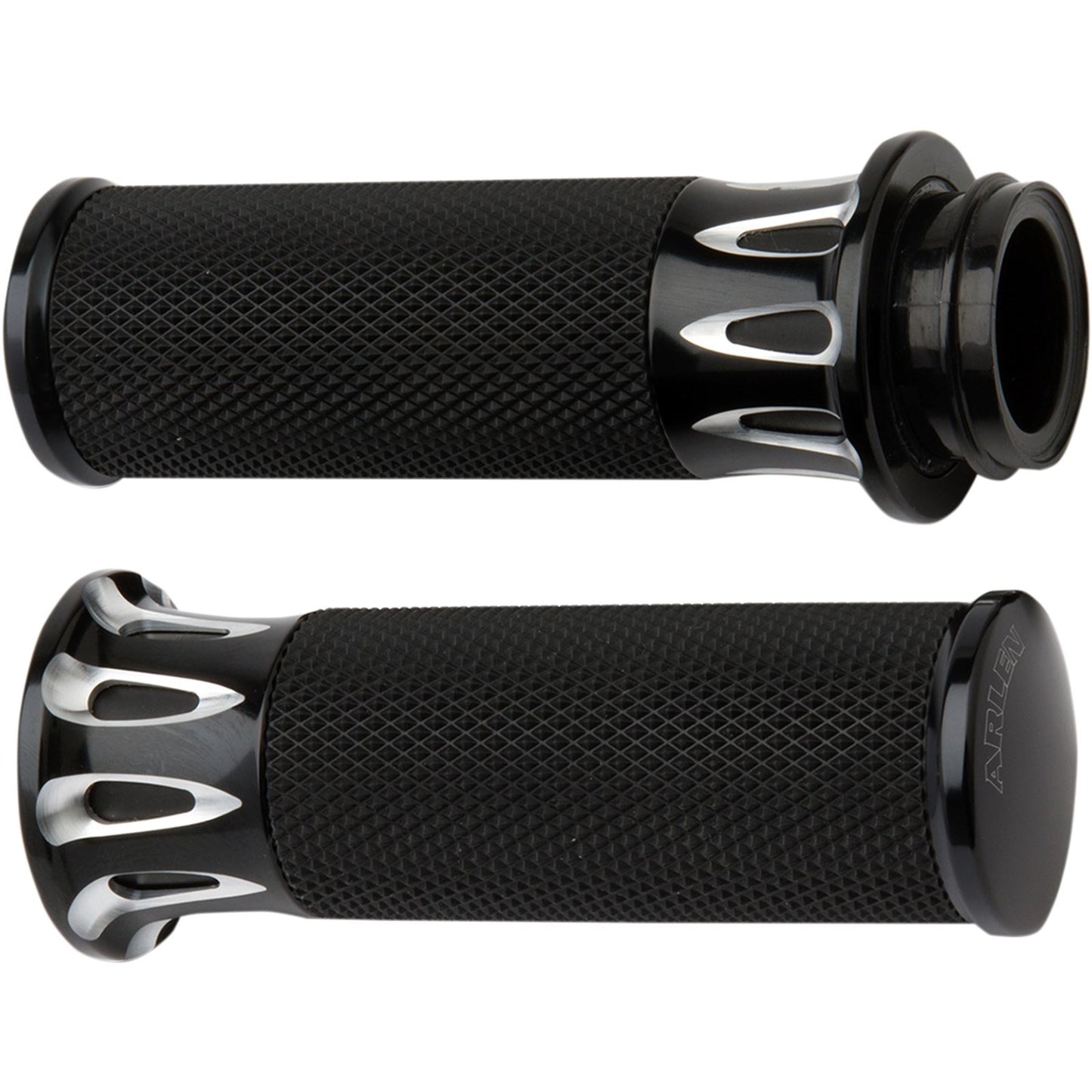 Arlen Ness Black Deep Cut Grips for Cable 07-317_344168