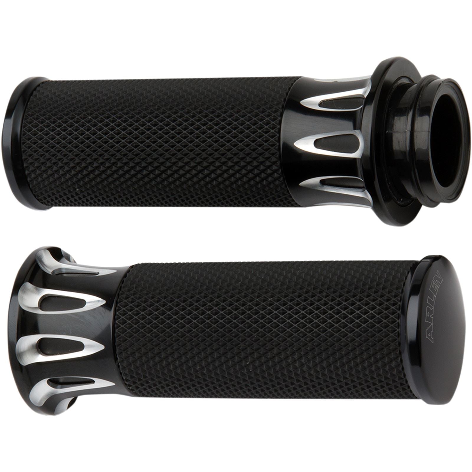 Arlen Ness Black Deep Cut Grips for Cable 07-317_344168