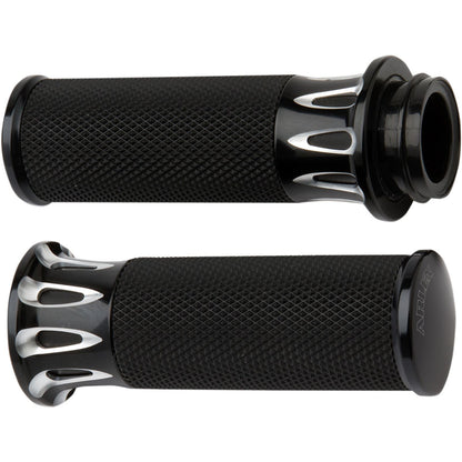 Arlen Ness Black Deep Cut Grips for Cable 07-317_344168