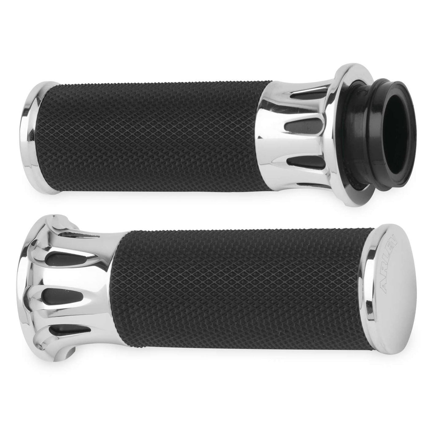Arlen Ness Chrome Deep Cut Grips for Throttle by Wire 07-318_91154