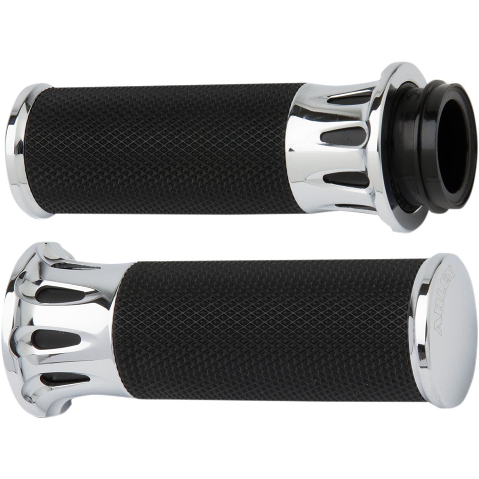 Arlen Ness Chrome Deep Cut Grips for Throttle by Wire 07-318_344169