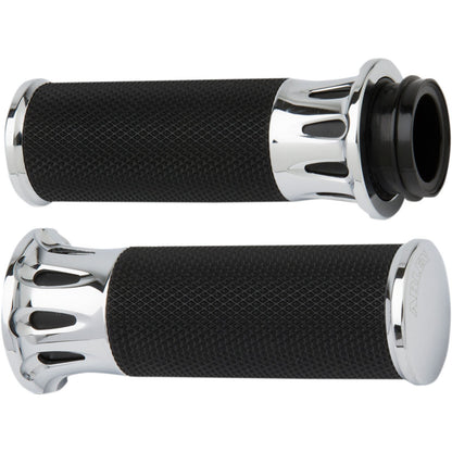 Arlen Ness Chrome Deep Cut Grips for Throttle by Wire 07-318_344169