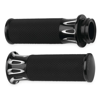 Arlen Ness Black Deep Cut Grips for Throttle by Wire 07-319_91157