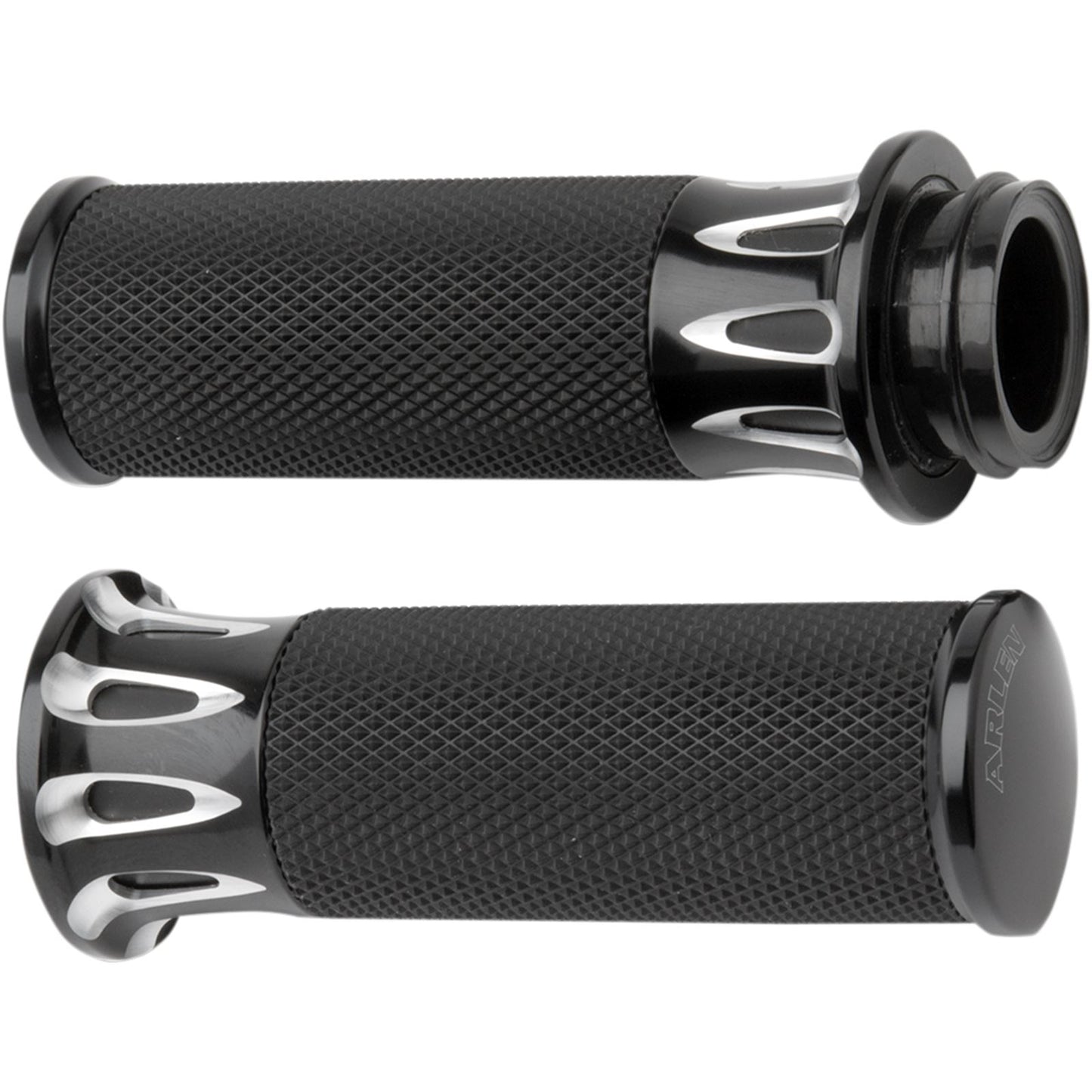 Arlen Ness Black Deep Cut Grips for Throttle by Wire 07-319_344170
