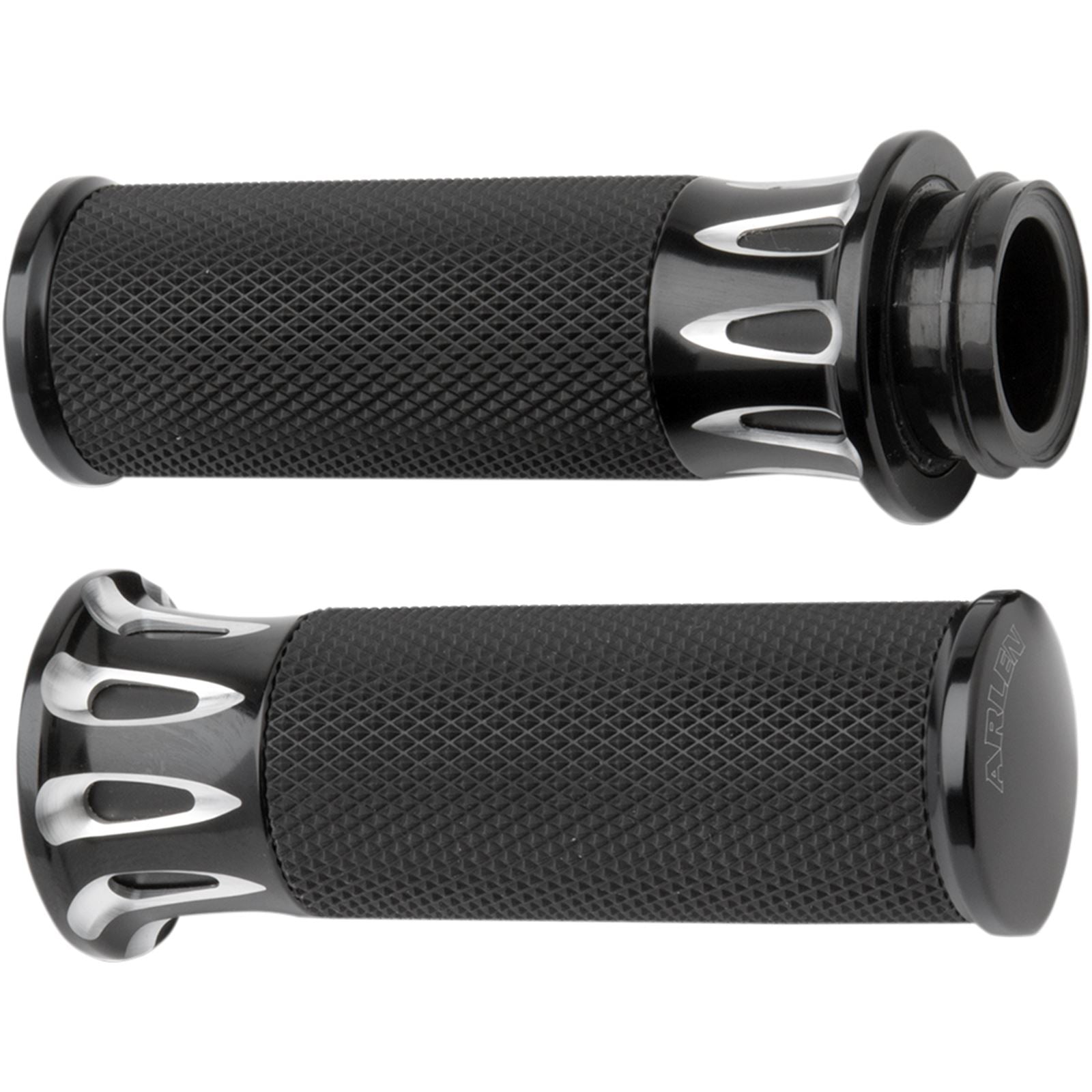 Arlen Ness Black Deep Cut Grips for Throttle by Wire 07-319_344170