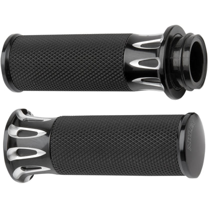 Arlen Ness Black Deep Cut Grips for Throttle by Wire 07-319_344170