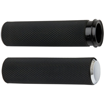 Arlen Ness Chrome Knurled Grips for Cable 07-324_344177