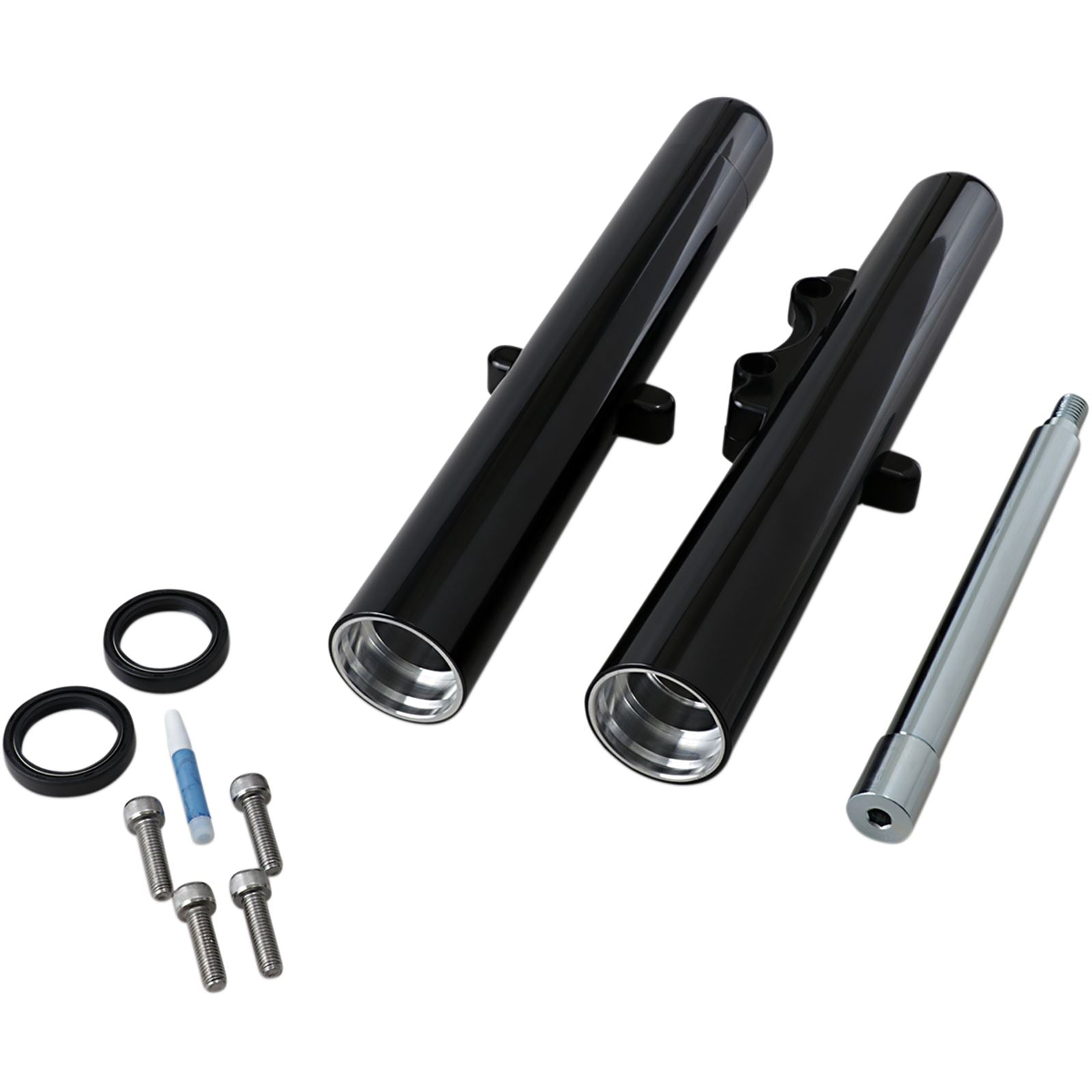 Arlen Ness Hot Legs Fork Legs - Custom Single Disc - Smooth - Black - '08-'13 06-521_344036