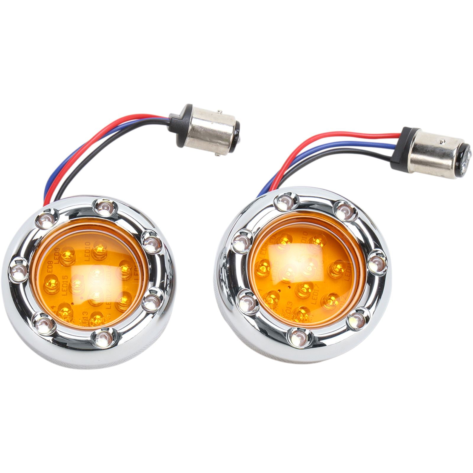 Arlen Ness LED Light Kit for Factory Turn Signal Housing - Amber/White - Chrome 12-757_345199