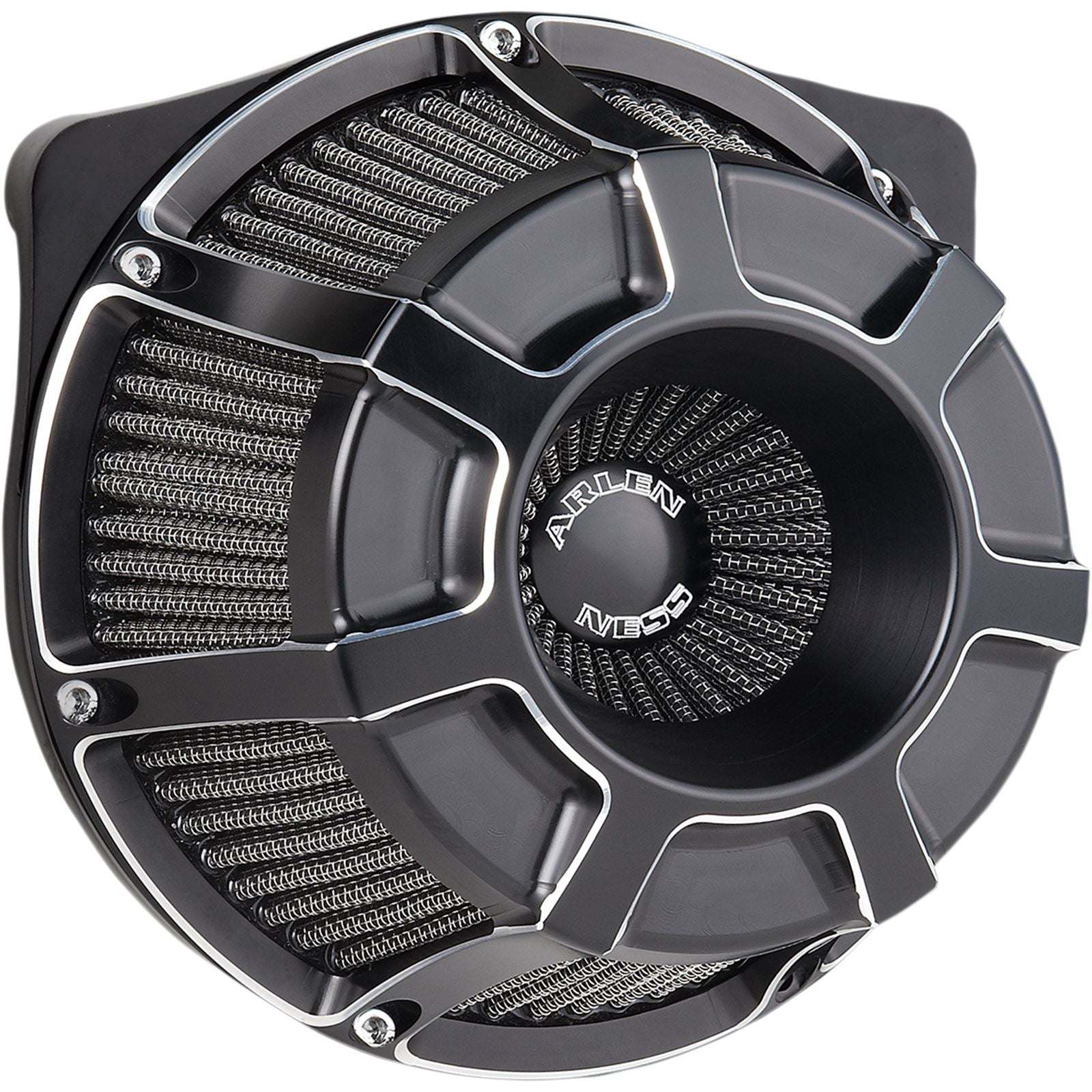 Arlen Ness Air Cleaner Beveled  '91-19XL Black 18-937_344523