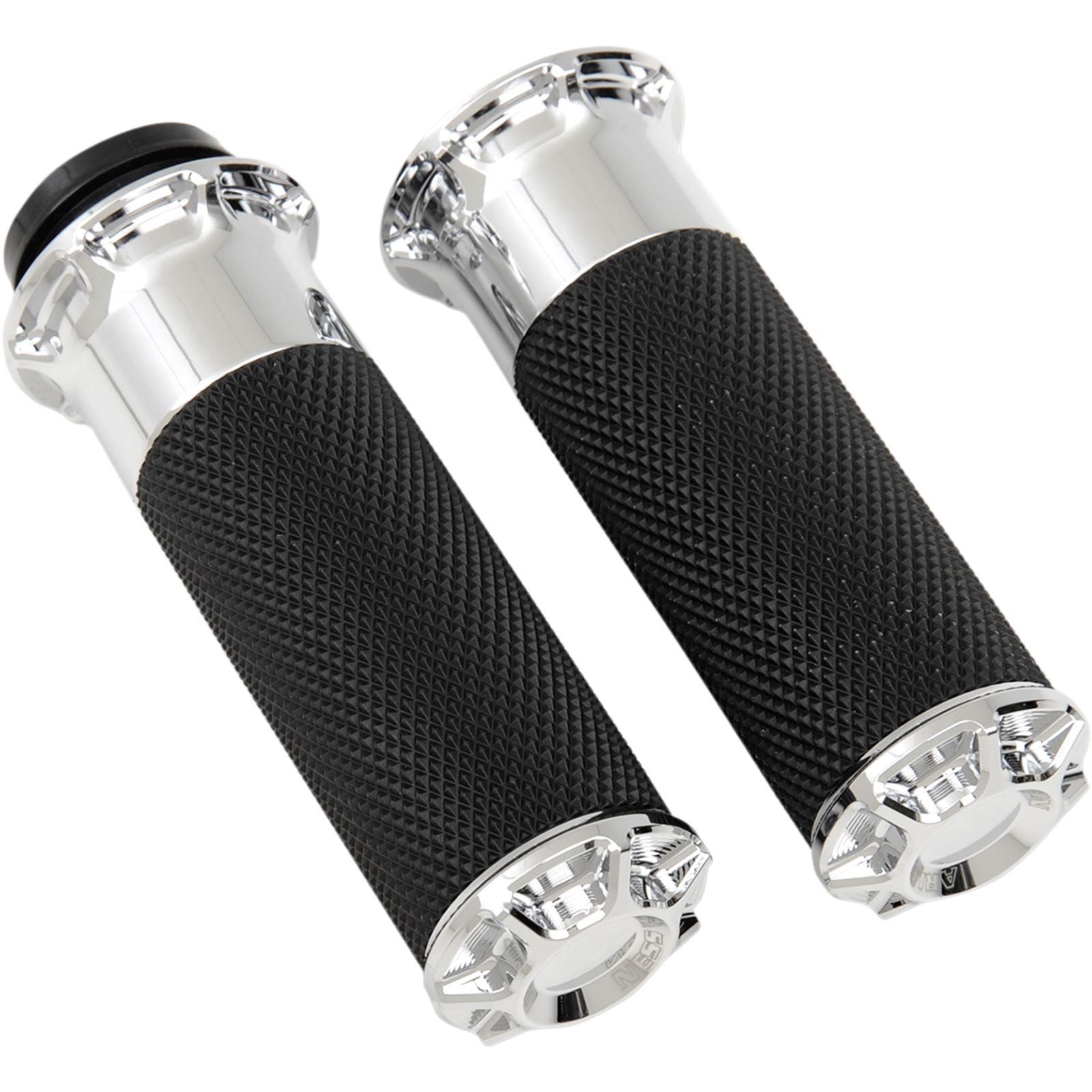 Arlen Ness Chrome Beveled  Grips for Throttle by Wire 07-328_344183