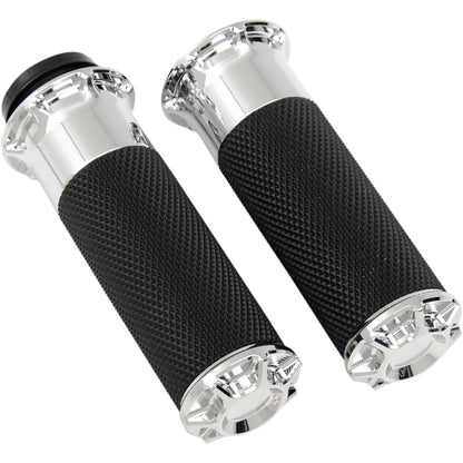 Arlen Ness Chrome Beveled  Grips for Throttle by Wire 07-328_344183