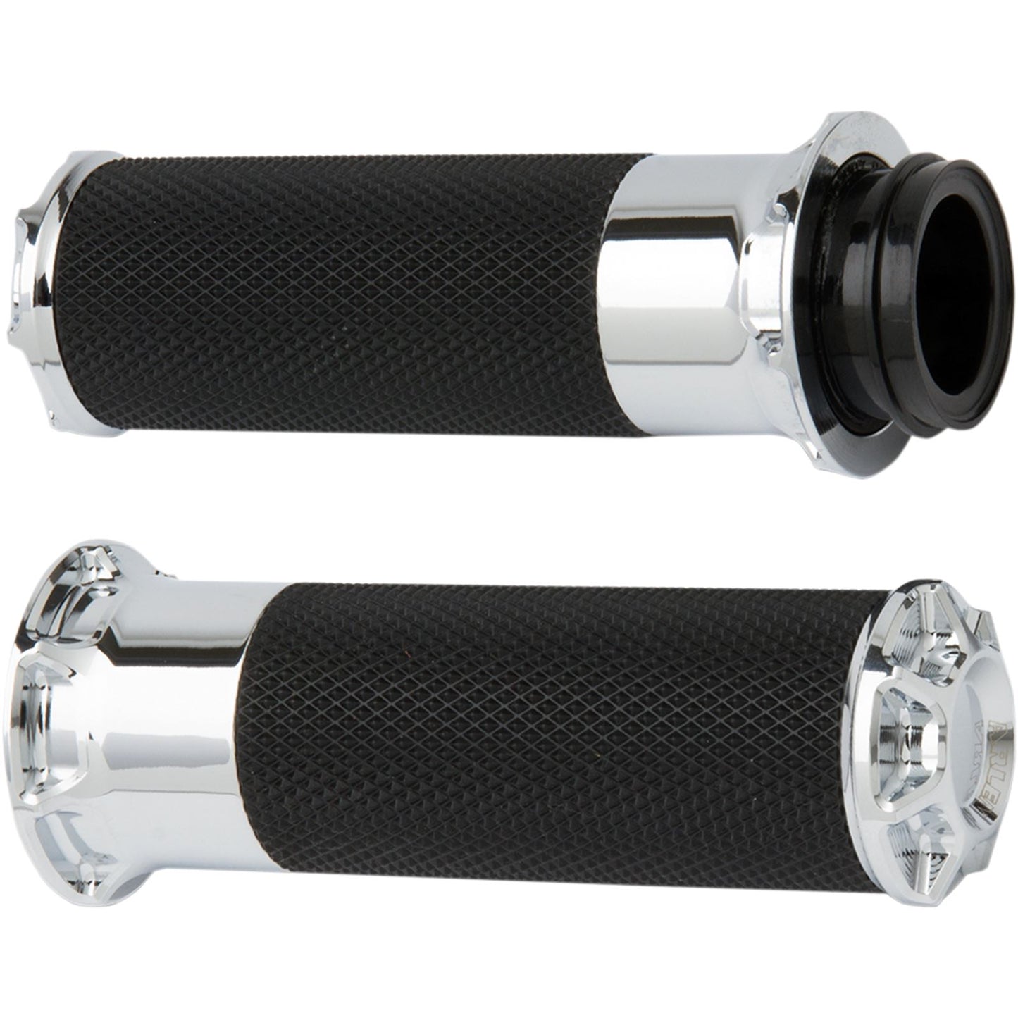 Arlen Ness Chrome Beveled  Grips for Cable 07-330_344185