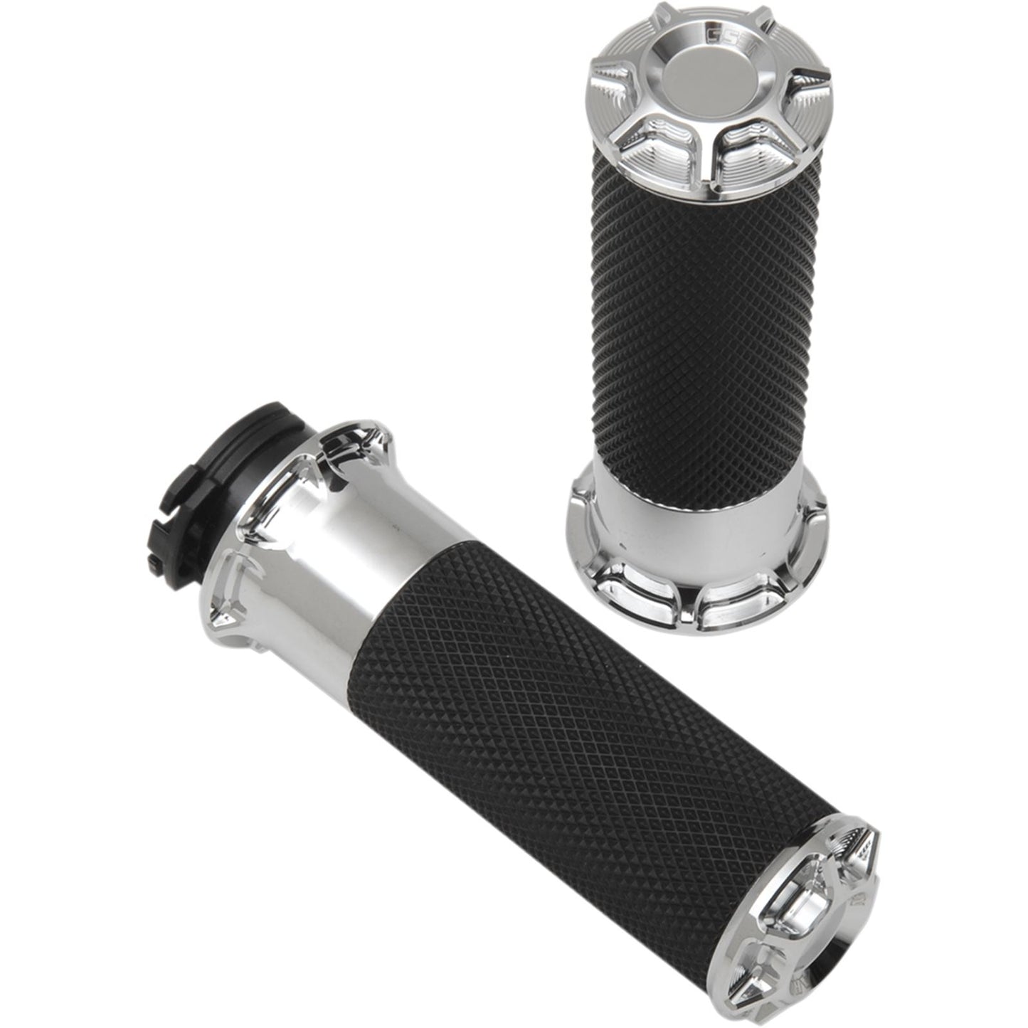 Arlen Ness Chrome Beveled  Grips for Cable 07-330_344186