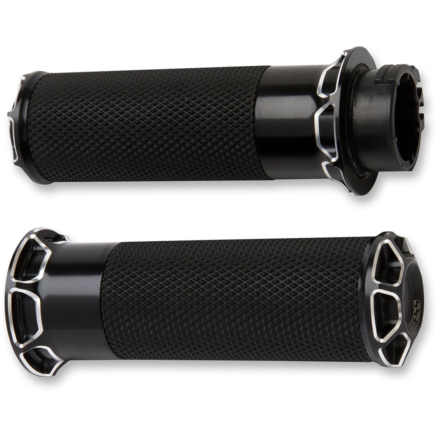 Arlen Ness Black Beveled  Grips for Cable 07-331_344187