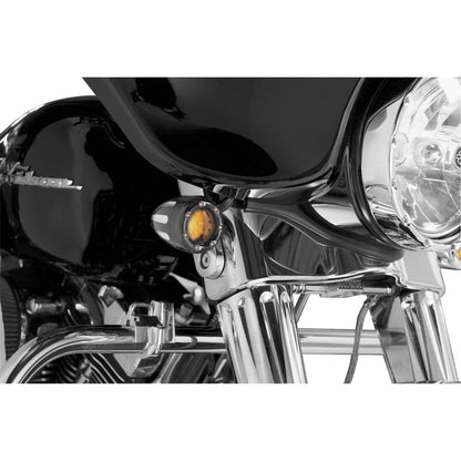 Arlen Ness LED Deep Cut Signals - Black/Amber - Amber Ring 12-753_91328