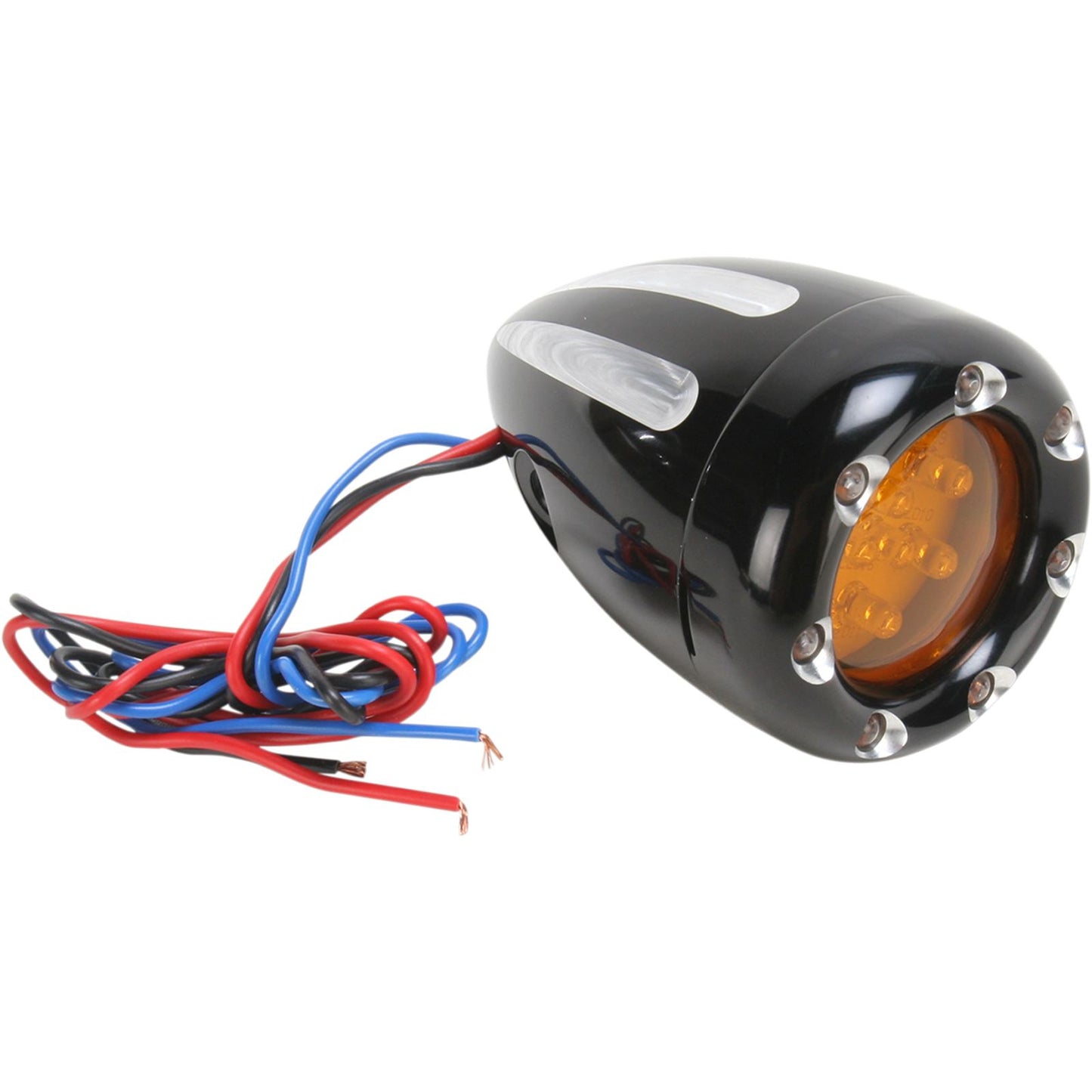 Arlen Ness LED Deep Cut Signals - Black/Amber - White Ring 12-765_345185