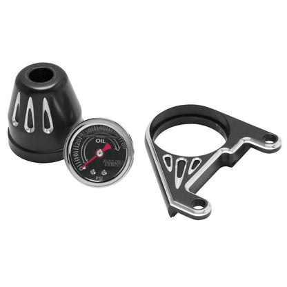 Arlen Ness Oil Pressure Gauge Kit - Deep Cut with Black Anodized Finish 15-668_91337
