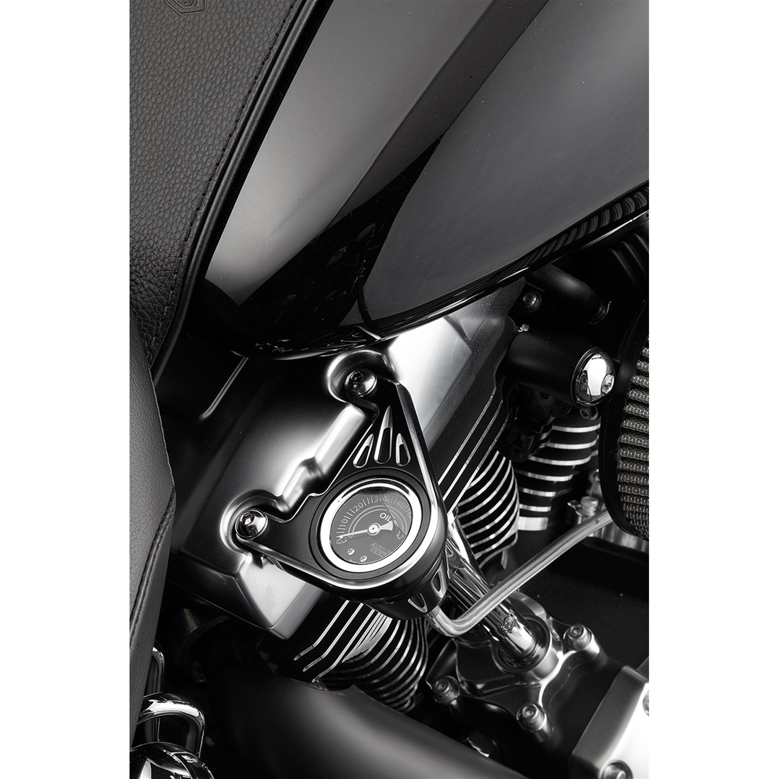 Arlen Ness Oil Pressure Gauge Kit - Deep Cut with Black Anodized Finish 15-668_345295