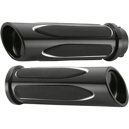 Arlen Ness Black Deep Cut Comfort Grips for Cable 07-051_344146